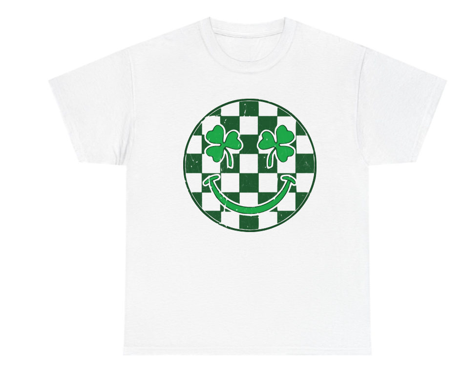 Checkered Smiley Face St Patrick's Day Shirt Toddler, Little Kid, and Youth