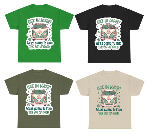 Get In Losers St Patrick's Day Shirt VW Bus